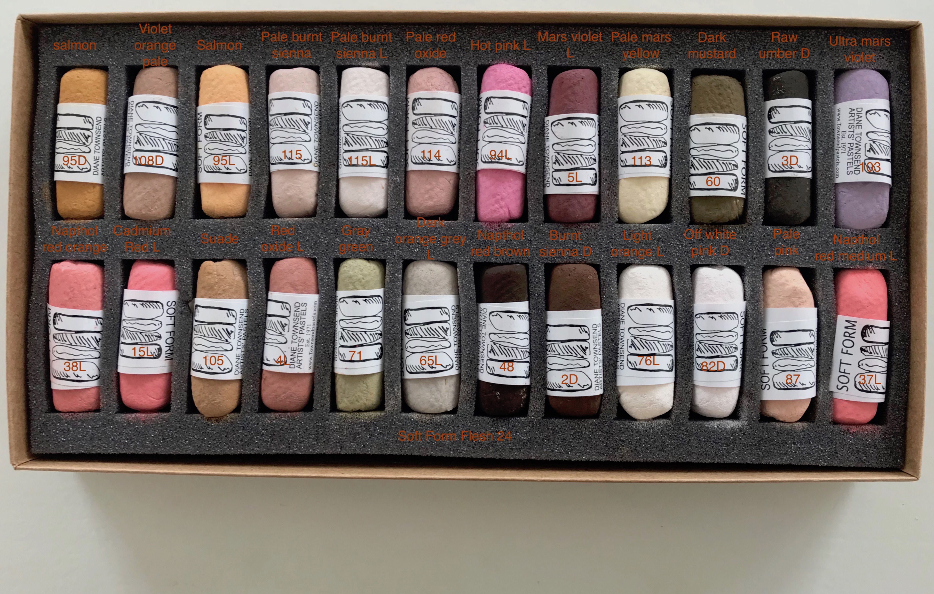 SF-Flesh-24 Diane Townsend's Artist's Soft Form Pastels 24-Set