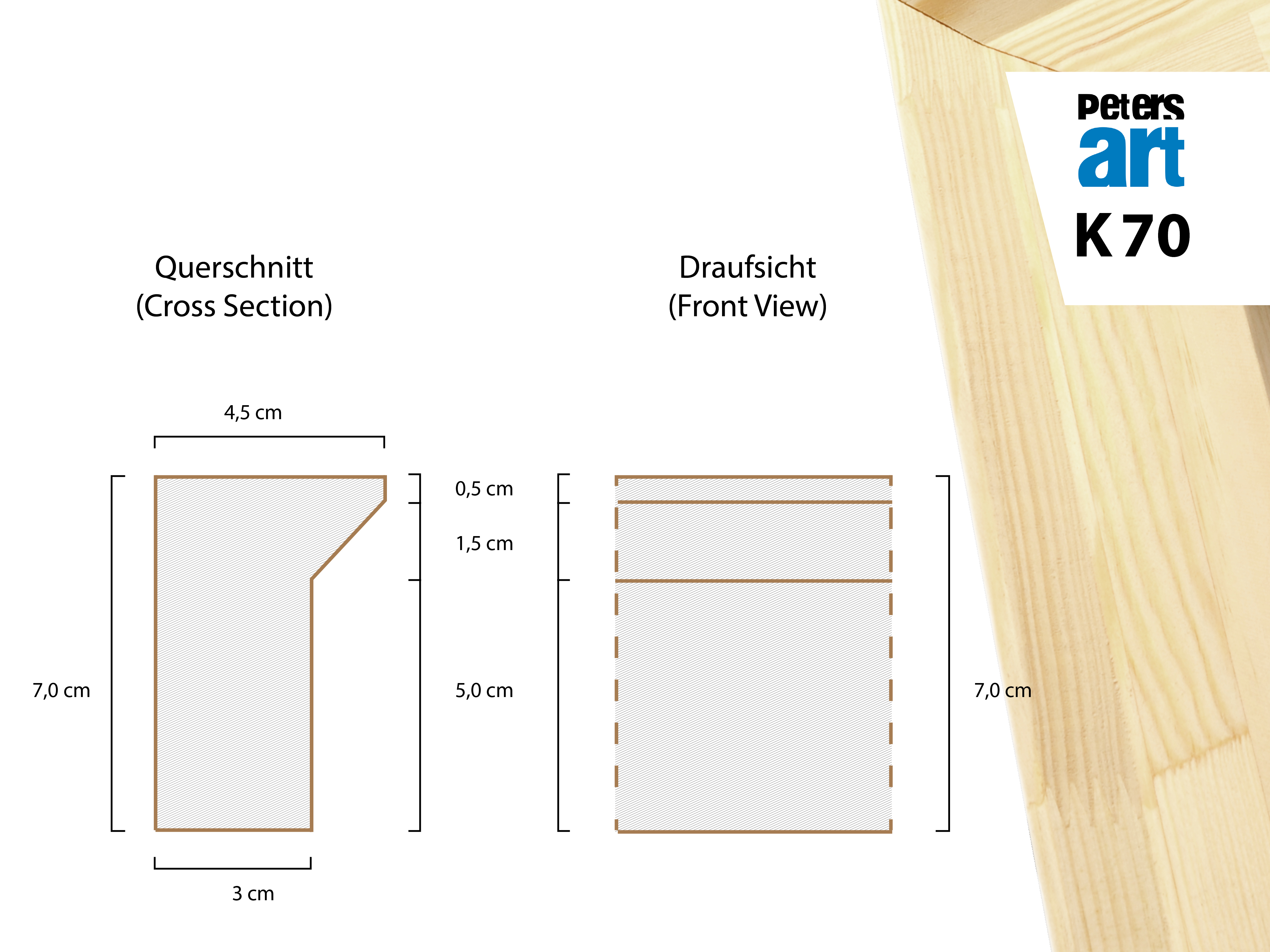 k70 stretcher bar 4570 ( 4.5 x 7.0 cm )