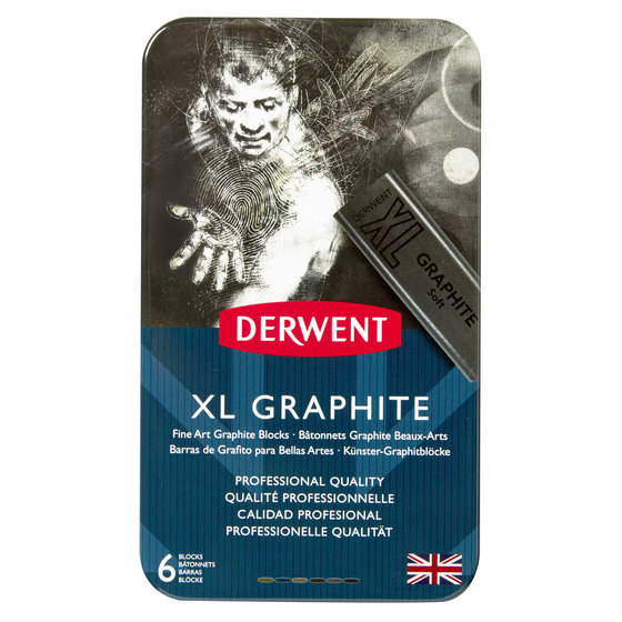 Derwent XL Graphite Blocks Metal Tin 6 Count